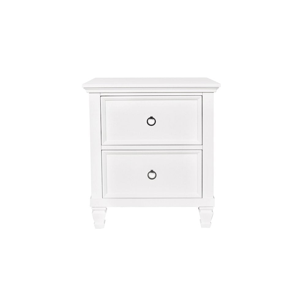 Tamarack Wood 2-Drawer Nightstand in White