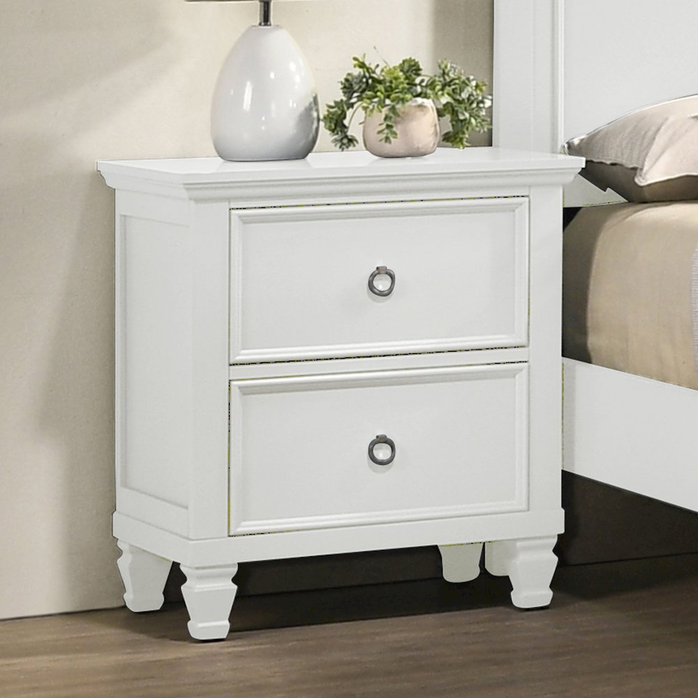 Tamarack Wood 2-Drawer Nightstand in White
