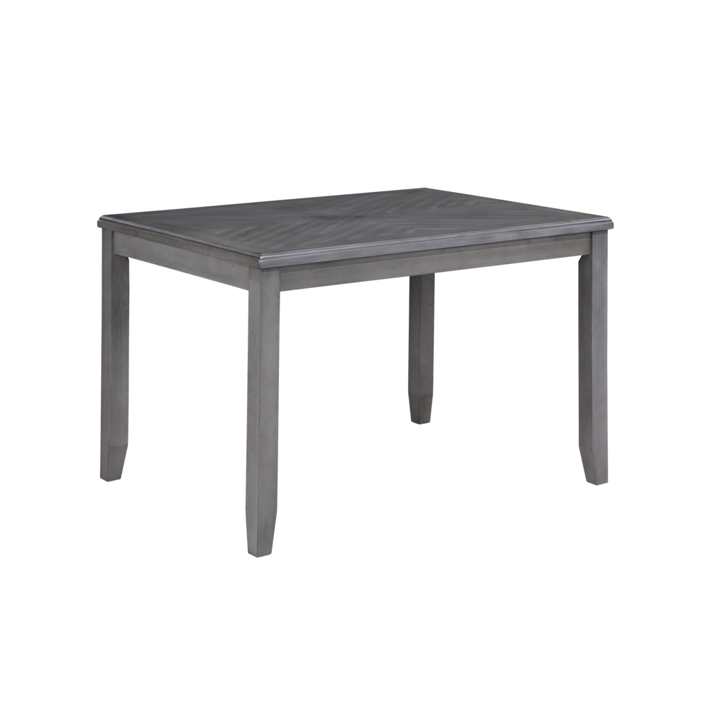 Gia 5-Piece 48" Wood Rectangular Dining Set with 4 Chairs in Gray