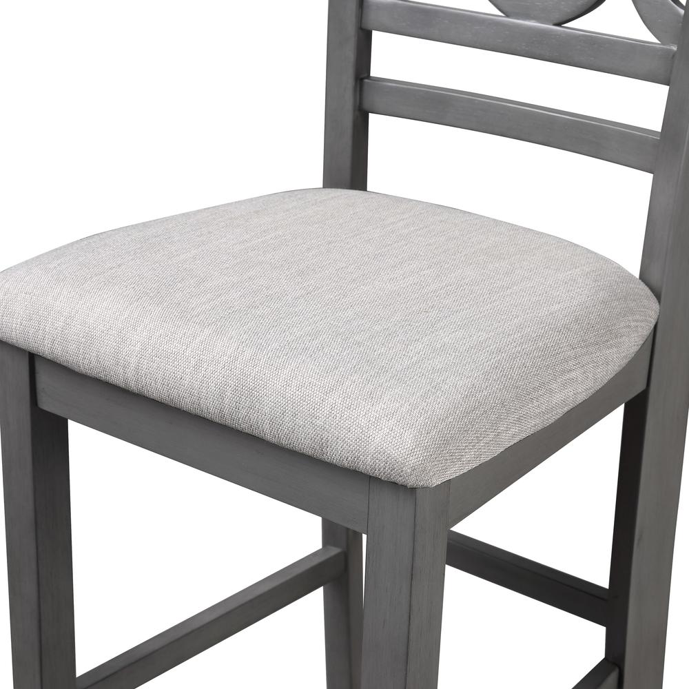 Cori 5-Piece Wood Round Counter Table Set with 4 Chairs in Gray