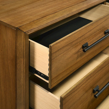 Talcott Wood 6-Drawer Dresser in Honey/Brown