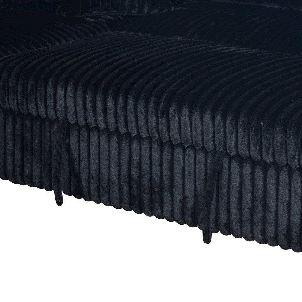 Bliss 5-Piece Fabric Upholstered Sectional in Black