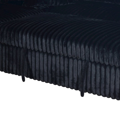Bliss 5-Piece Fabric Upholstered Sectional in Black