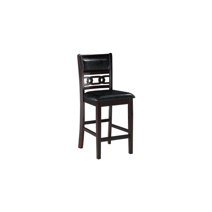 Furniture Gia Solid Wood Counter Chairs in Ebony Black (Set of 2)