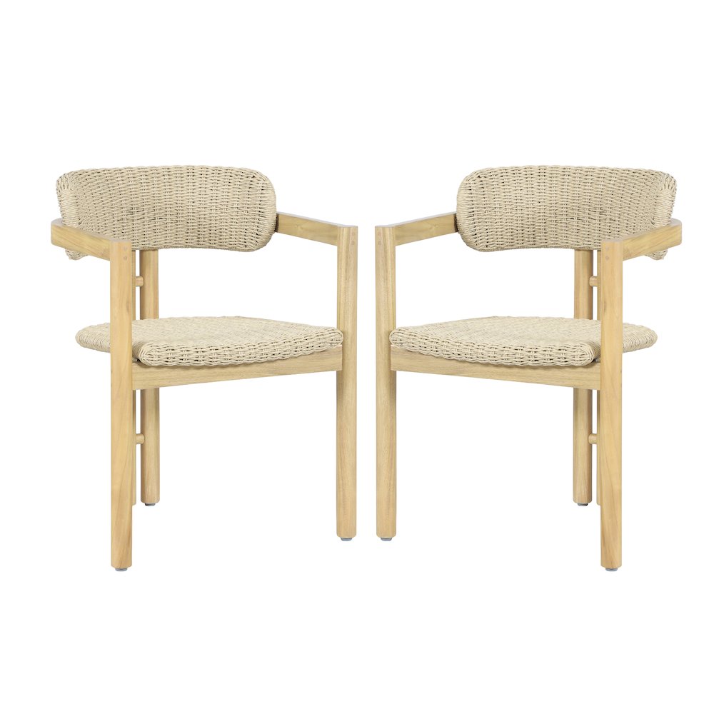 Sedona Wood Patio Dining Chair in Natural (Set of 2)