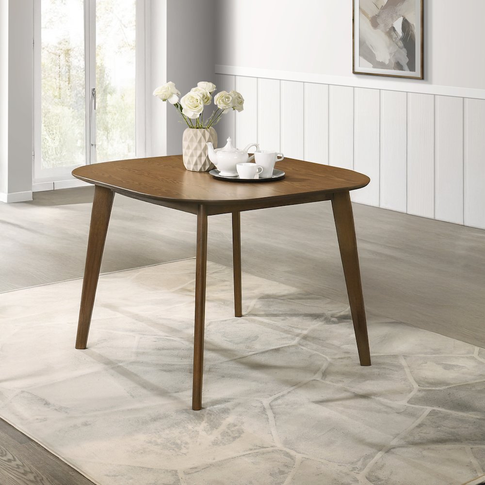Miller 39" Wood Square Dining Table in Walnut