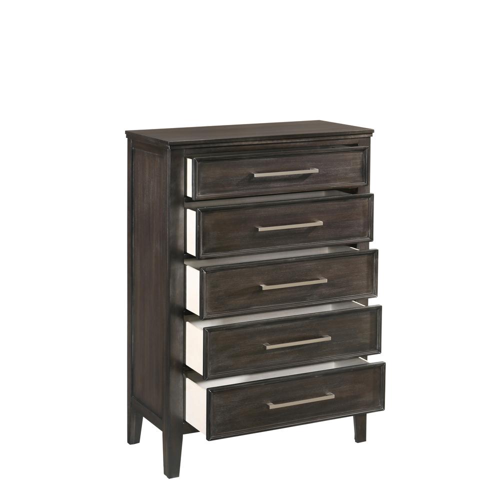 Furniture Andover Transitional Solid Wood Chest in Gray
