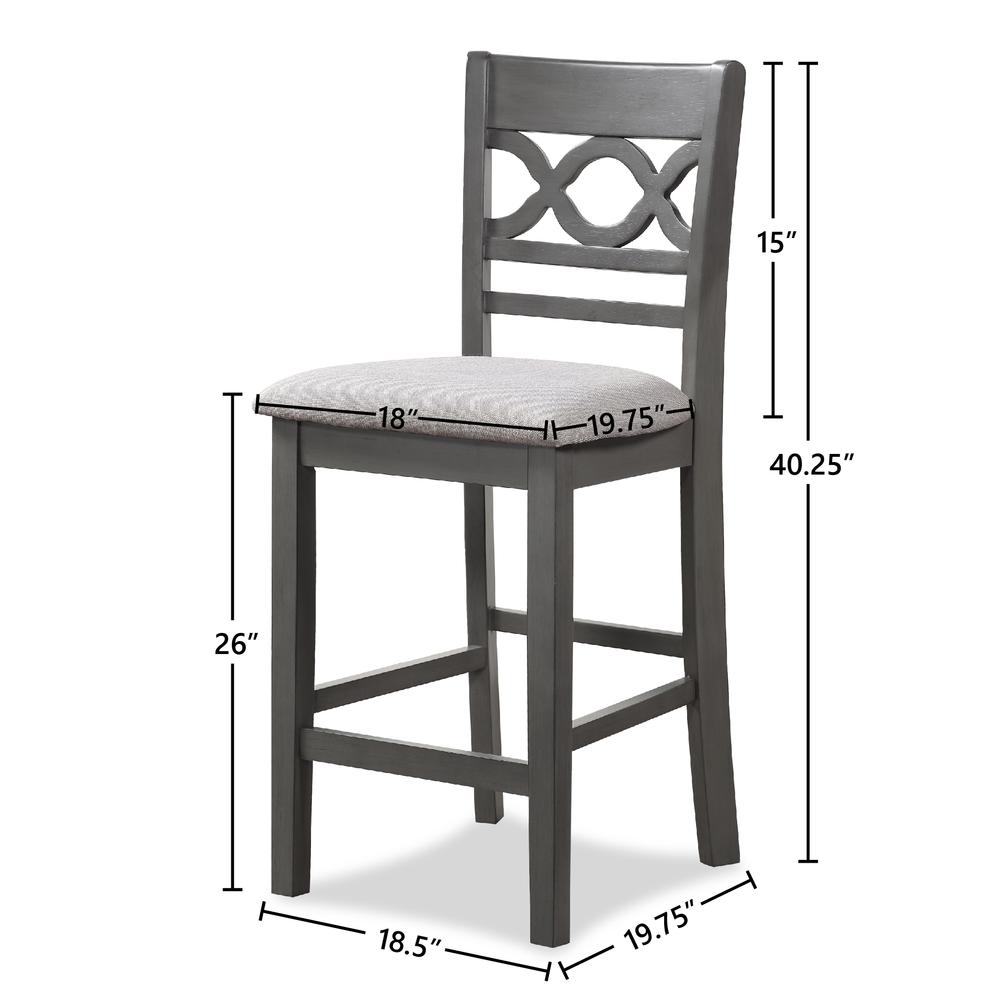 Cori 5-Piece Wood Round Counter Table Set with 4 Chairs in Gray