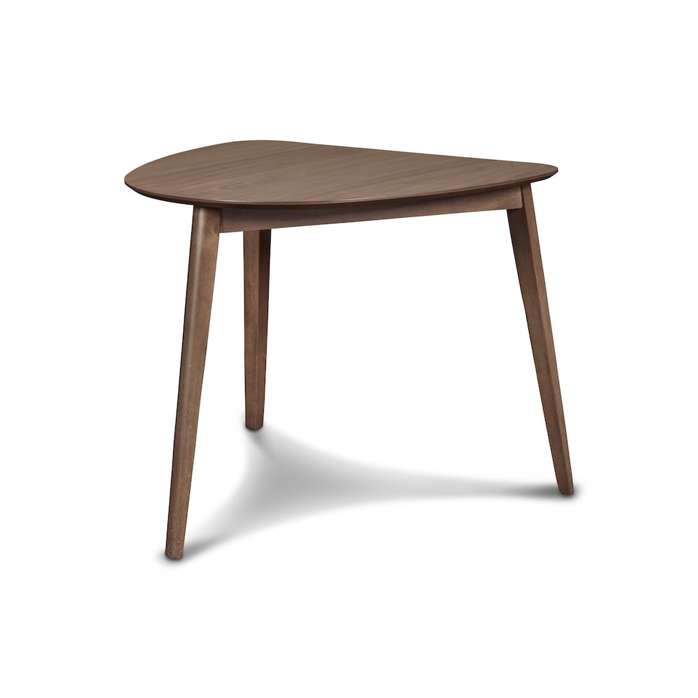 Furniture Oscar 32" Solid Wood Triangle Corner Table in Walnut