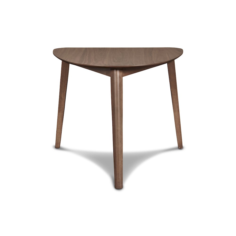 Furniture Oscar 32" Solid Wood Triangle Corner Table in Walnut