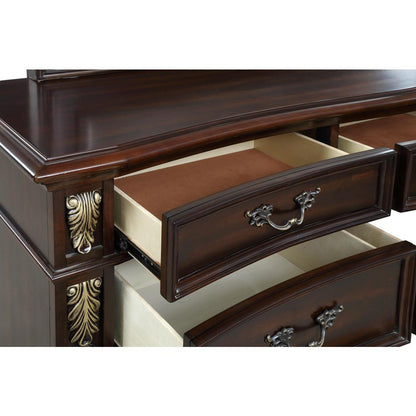 Furniture Maximus Solid Wood Dresser in Madeira Brown