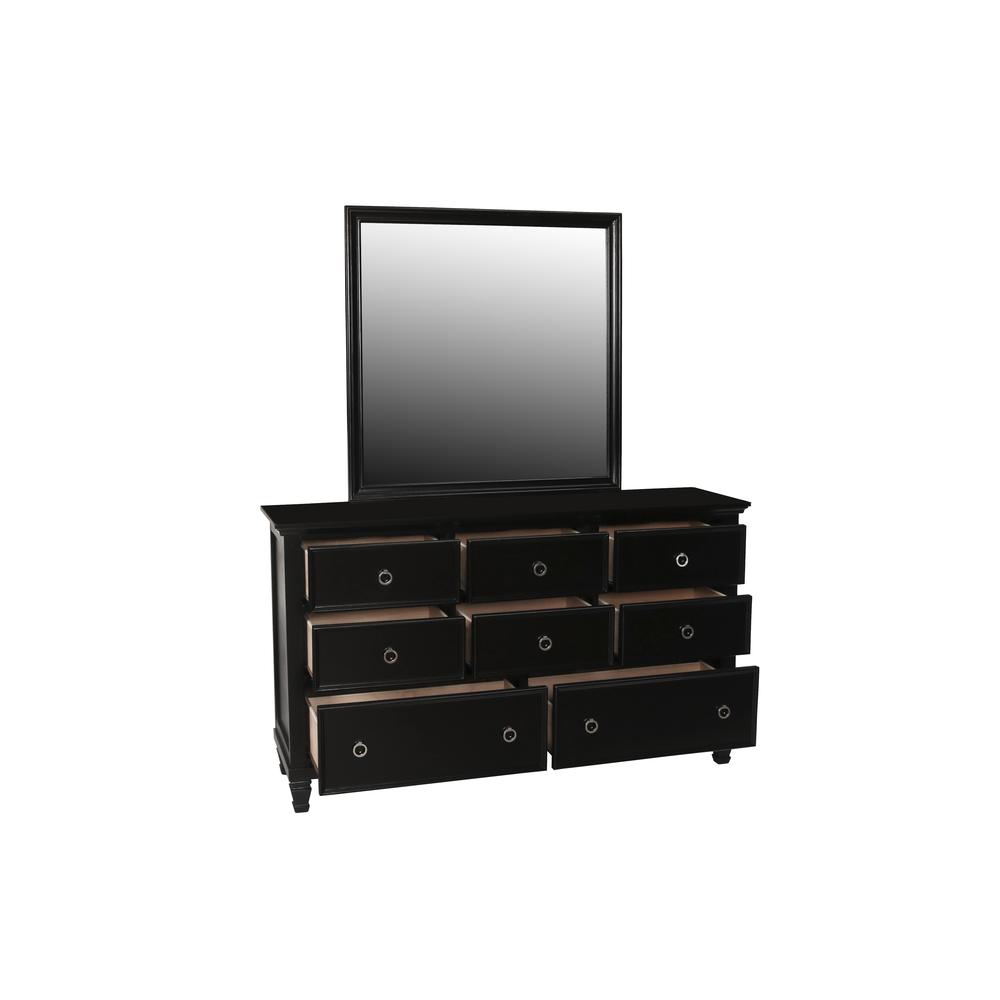 Furniture Tamarack 8-Drawer Wood Dresser with Mirror in Black