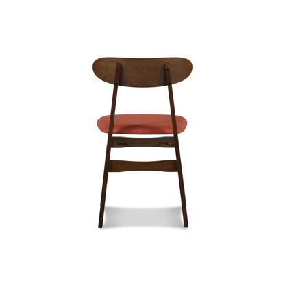 Furniture Morocco 5-Piece Mid-Century Wood Dining Set in Orange