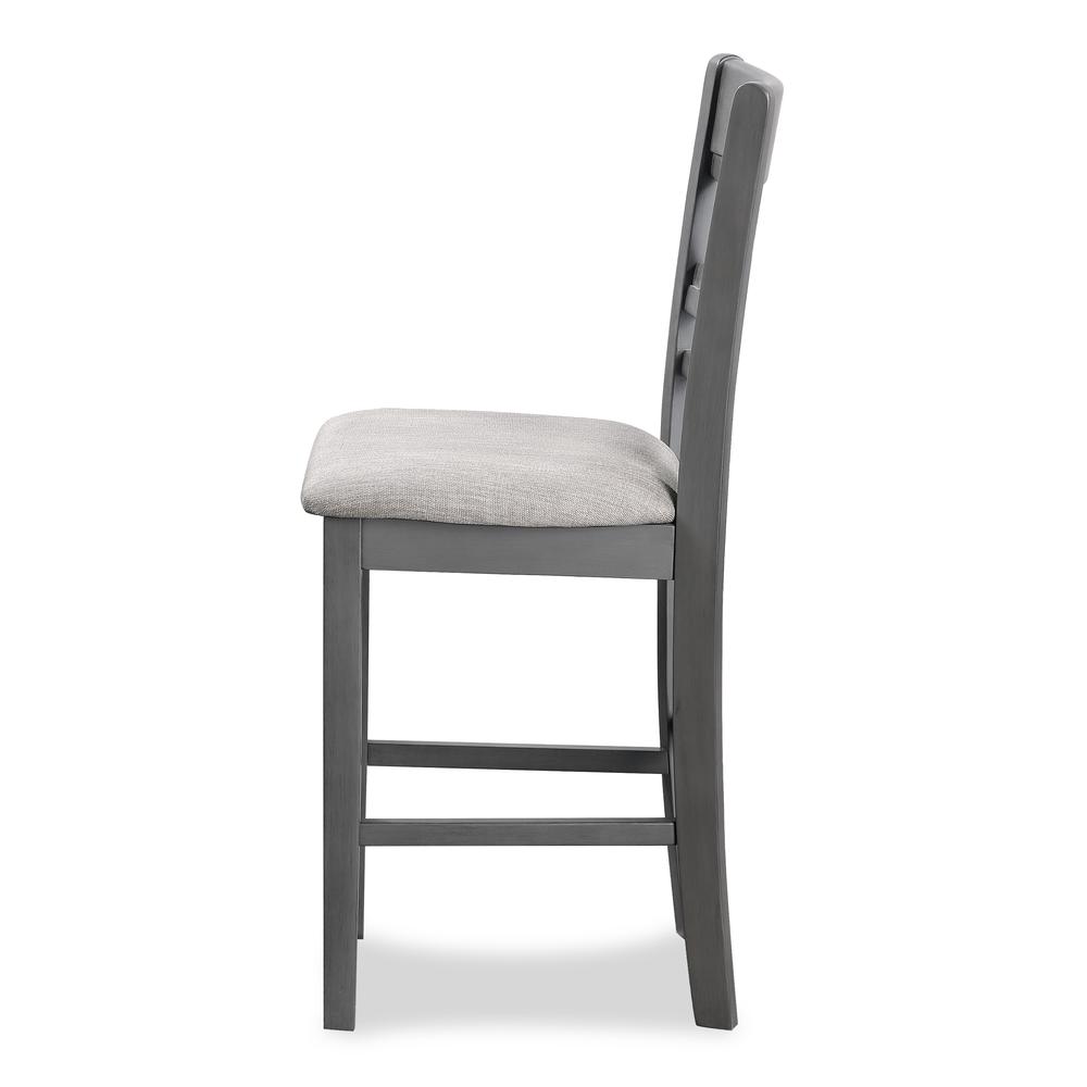 Cori 5-Piece Wood Round Counter Table Set with 4 Chairs in Gray