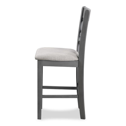 Cori 5-Piece Wood Round Counter Table Set with 4 Chairs in Gray