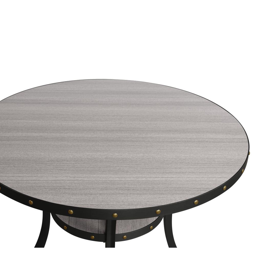 Furniture Crispin 48" Round Melamine Wood Dining Table in Gray
