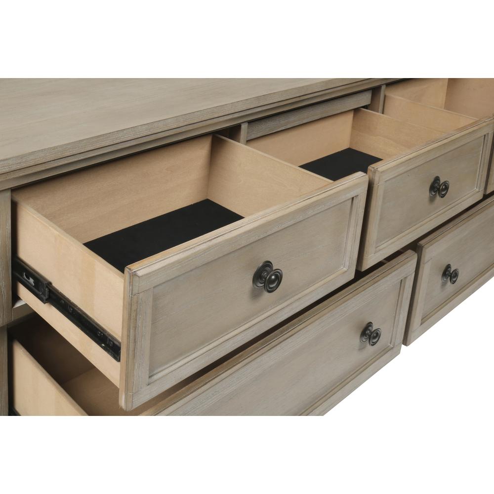 Furniture Allegra Solid Wood Engineered Wood Dresser in Pewter