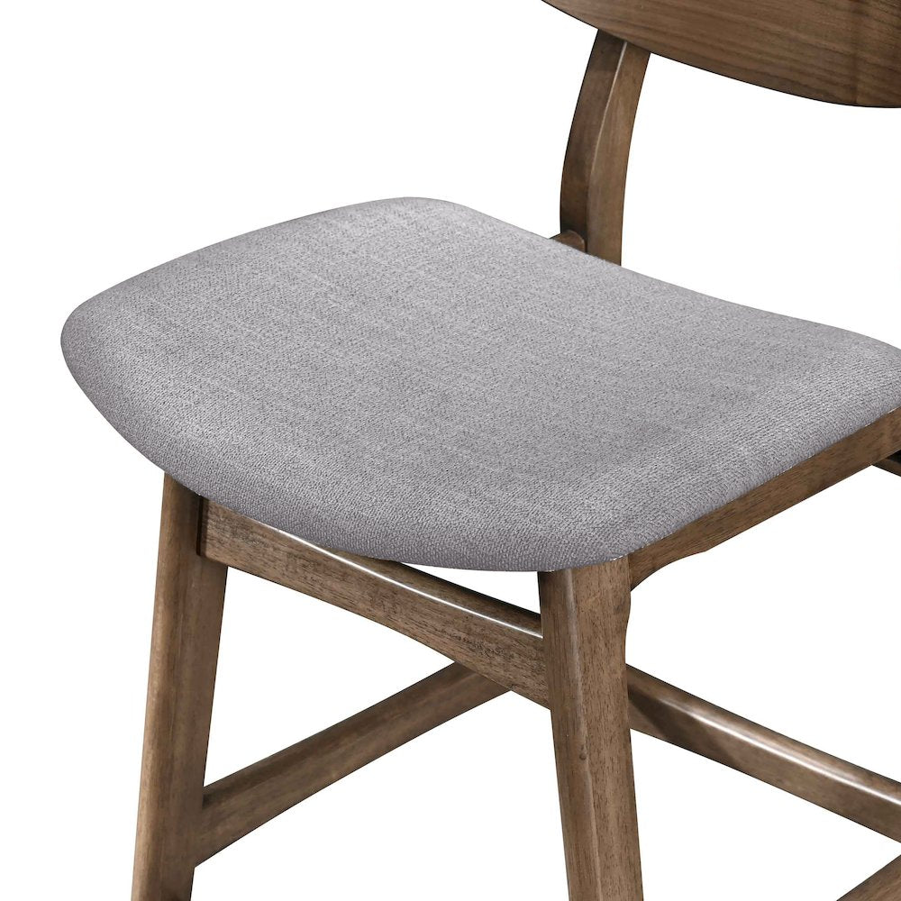 Oscar 5-Piece Wood Round Counter Table Set in Walnut/Gray