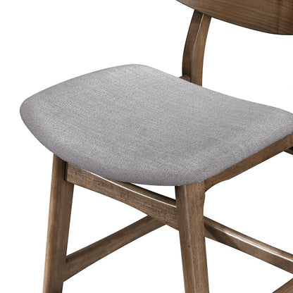 Oscar 5-Piece Wood Round Counter Table Set in Walnut/Gray