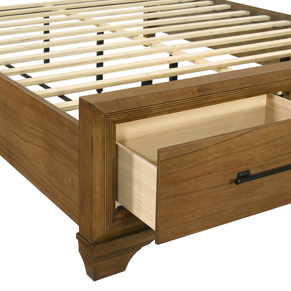 Talcott Wood King Storage Platform Bed in Honey/Brown