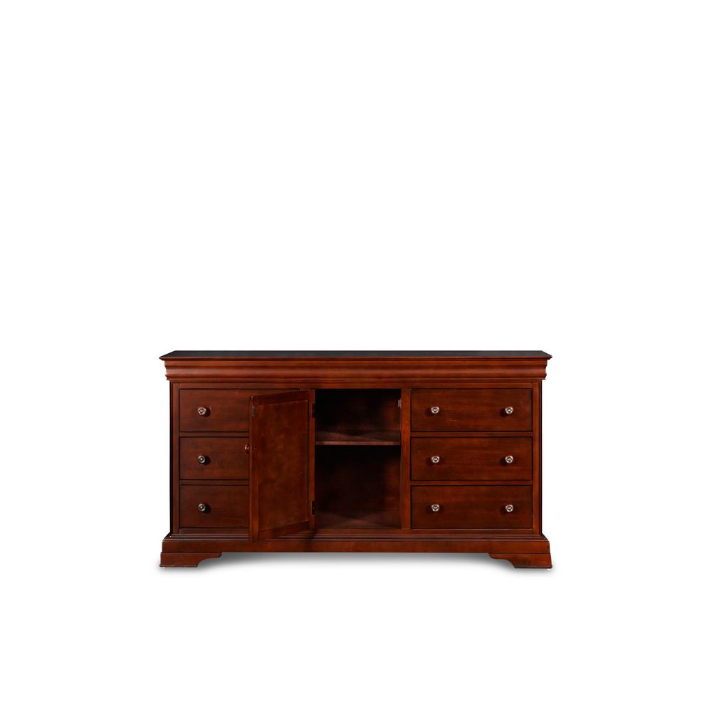 Furniture Versailles Solid Wood Engineered Wood Dresser in Cherry