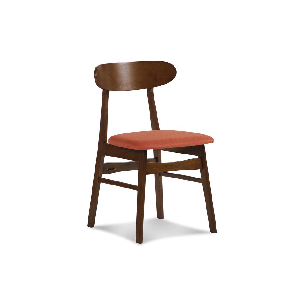 Furniture Morocco 5-Piece Mid-Century Wood Dining Set in Orange
