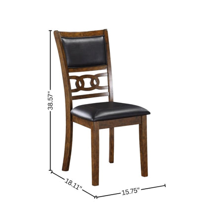 Faux Leather Dining Chairs Set of 2 Contemporary Brown
