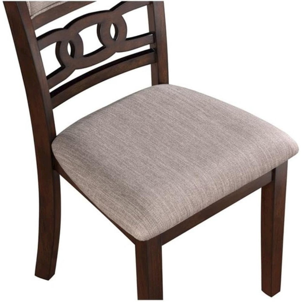 Solid Wood Dining Chairs Set of 2 Cherry Brown