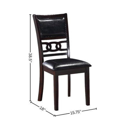 Solid Wood Dining Chairs Set of 2 Contemporary Ebony Black