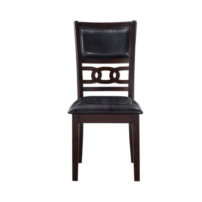 Solid Wood Dining Chairs Set of 2 Contemporary Ebony Black