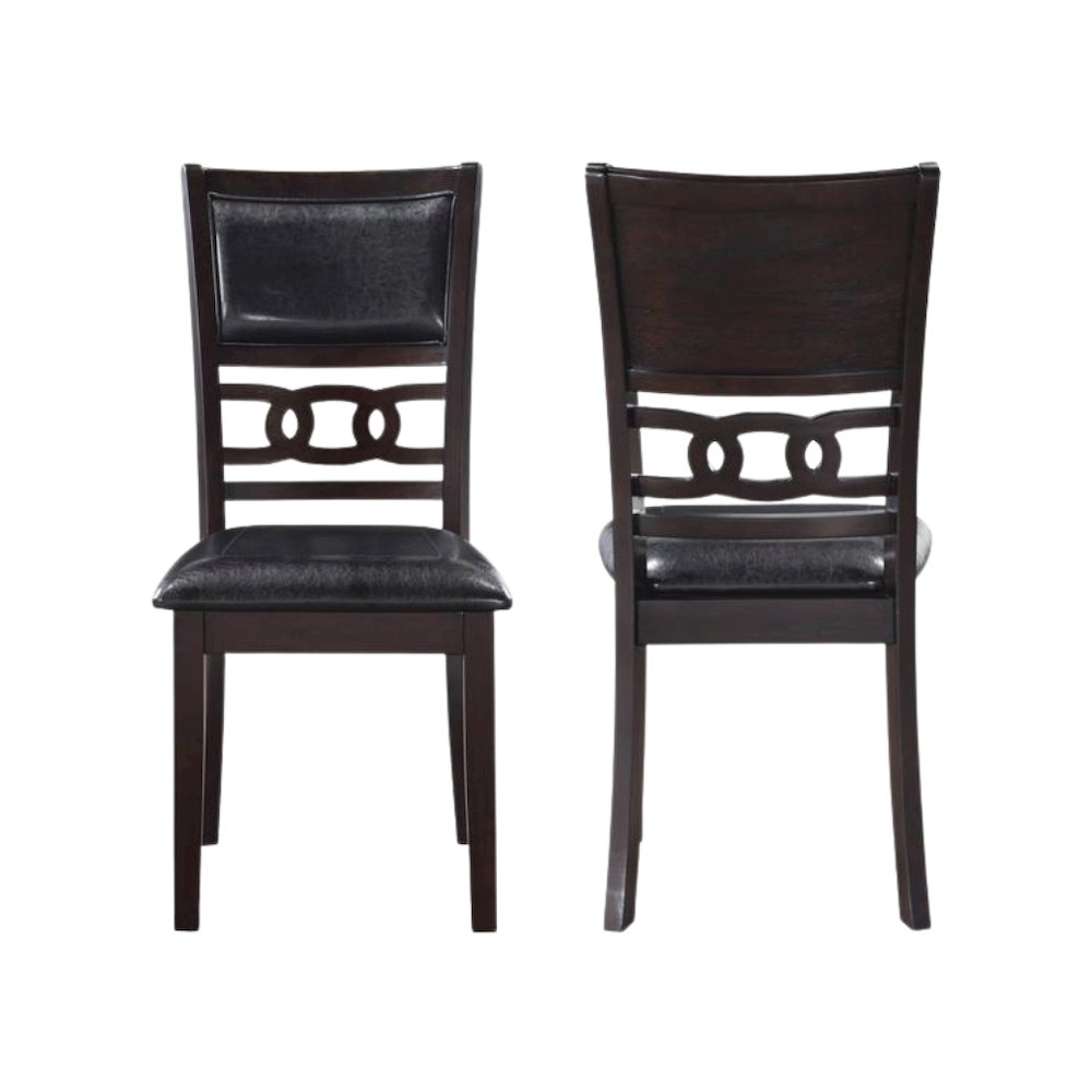 Solid Wood Dining Chairs Set of 2 Contemporary Ebony Black
