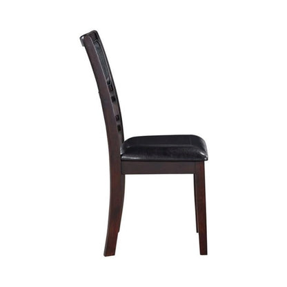 Solid Wood Dining Chairs Set of 2 Contemporary Ebony Black