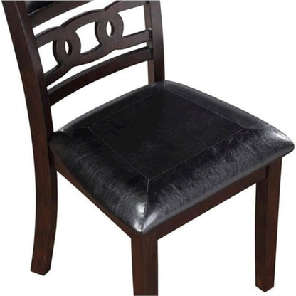 Solid Wood Dining Chairs Set of 2 Contemporary Ebony Black