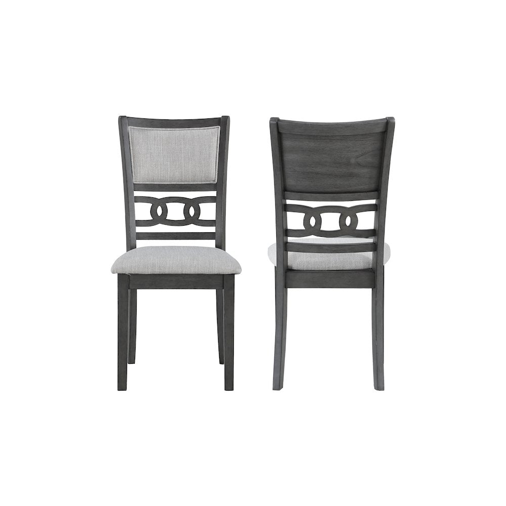 Gia Gray Wood Dining Chair with Fabric Seat (Set of 4)