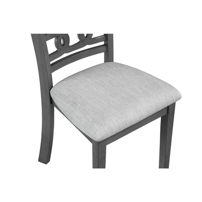 Gia Gray Wood Dining Chair with Fabric Seat (Set of 4)