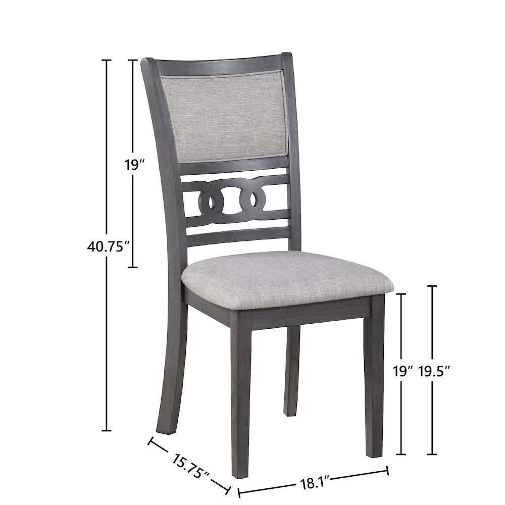 Gia Gray Wood Dining Chair with Fabric Seat (Set of 4)