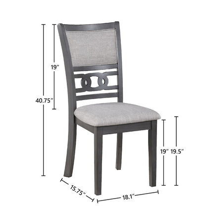 Gia Gray Wood Dining Chair with Fabric Seat (Set of 4)