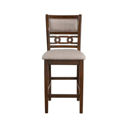 Solid Wood Counter Chairs Set of 2 Cherry Brown