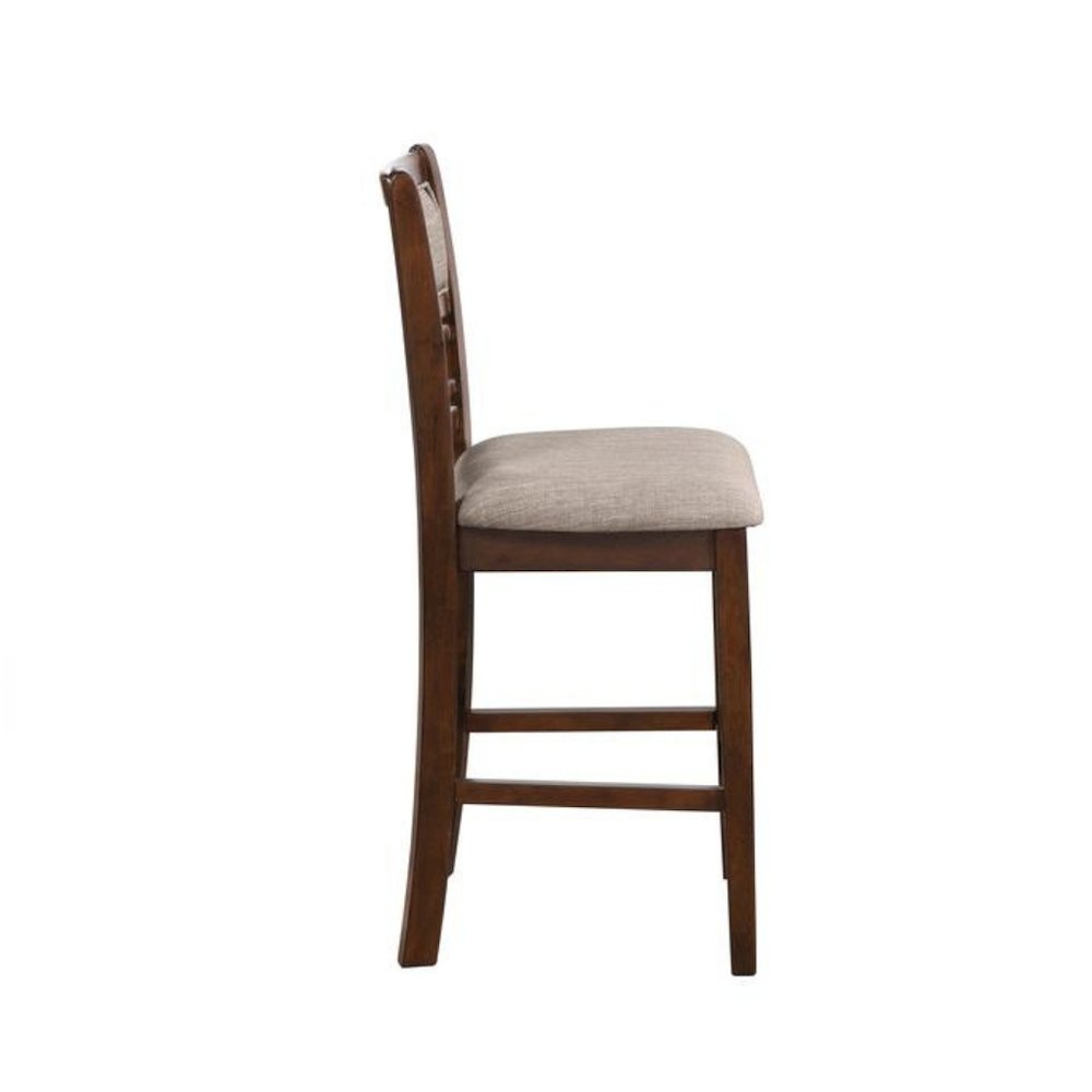 Solid Wood Counter Chairs Set of 2 Cherry Brown