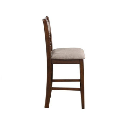 Solid Wood Counter Chairs Set of 2 Cherry Brown