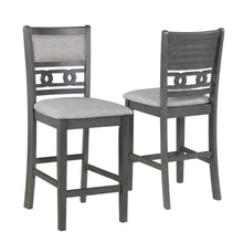 Solid Wood Counter Stools with Backs for Kitchen Island, Gray, Set of 2