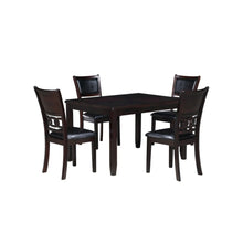 5-Piece Rectangular Dining Set 48" Table 4 Chairs Ebony Brown
