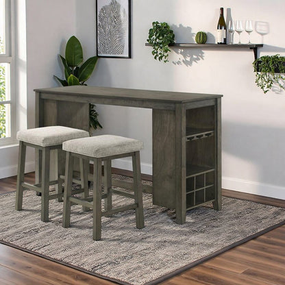 Bar Table with Stools – Small Kitchen Table for 2 in Solid Wood Finish