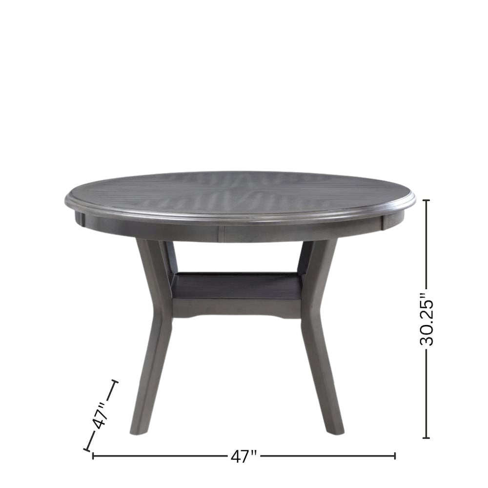 Gray Wood Round Dining Table Set for 4 – Kitchen and Dining Room Use