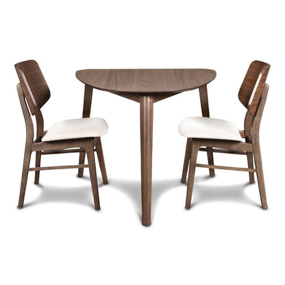 Furniture Oscar 32" Solid Wood Triangle Corner Table in Walnut
