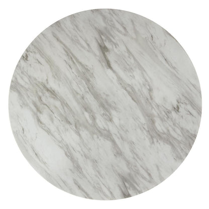 Counter Height Kitchen Table, Round Marble Dining Table in Brown Wood