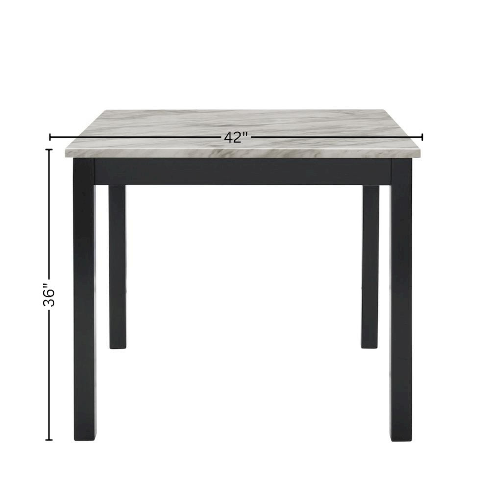 5-Piece Faux Marble Counter, Set of 4 Chairs