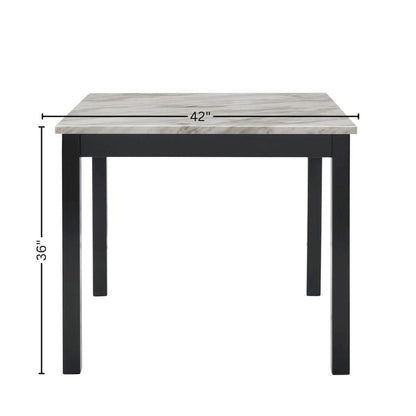 5-Piece Faux Marble Counter Set 4 Person Gray