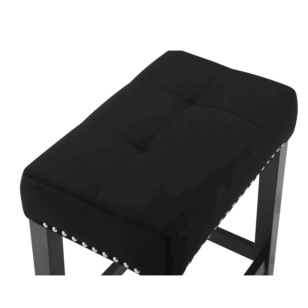 Bar Table Set, Console Table with Stools, Wood Sofa Table with Stools Black