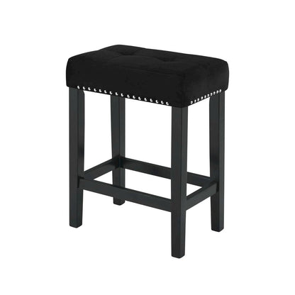 Bar Table Set, Console Table with Stools, Wood Sofa Table with Stools Black